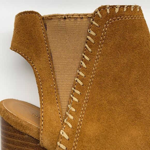 UO Urban Outfitters UO Brown Suede PeepToe Ankle Booties Size 8 - Picture 13 of 15